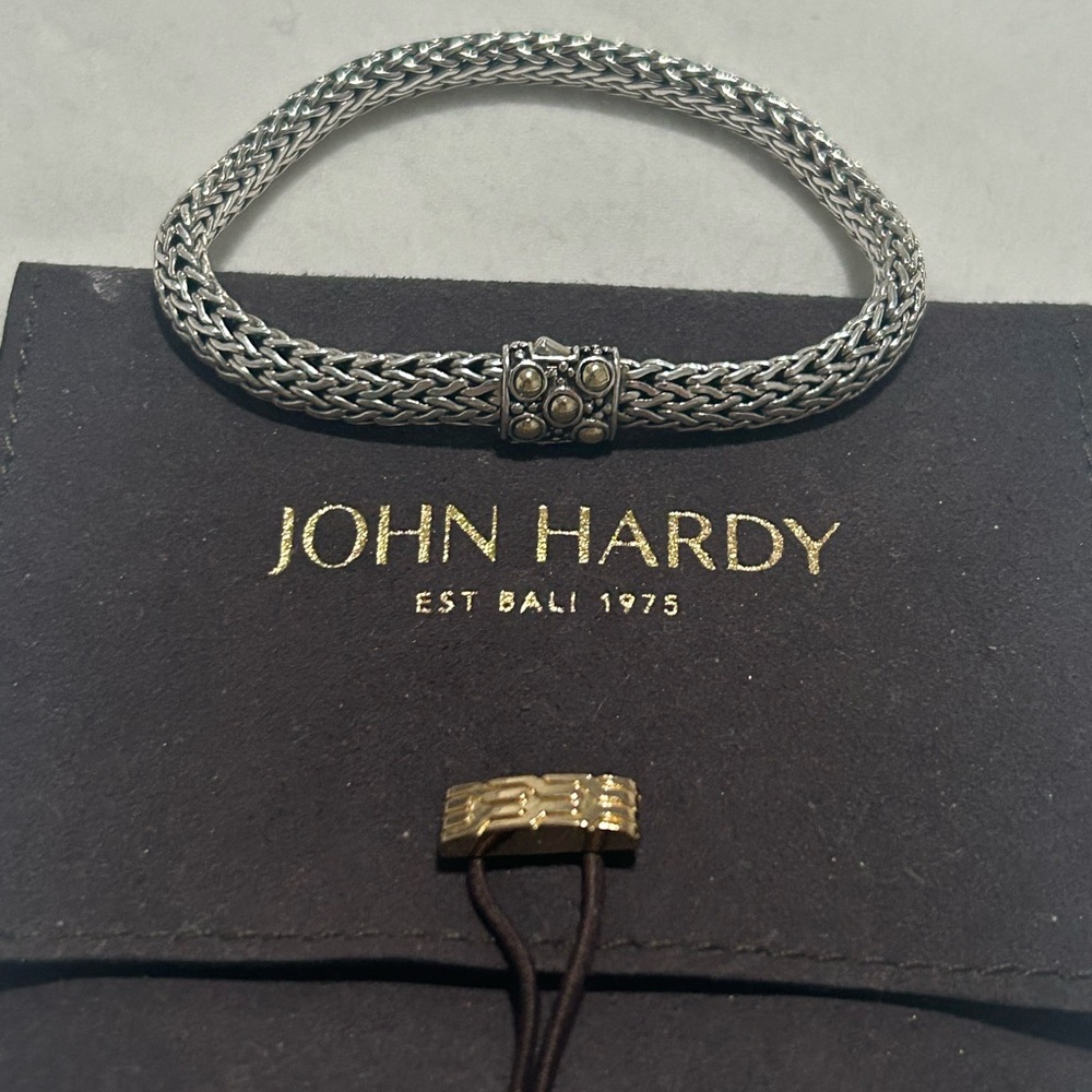 John Hardy Dot Sterling Silver & 18K Yellow Gold Bracelet - Picture 5 of 7